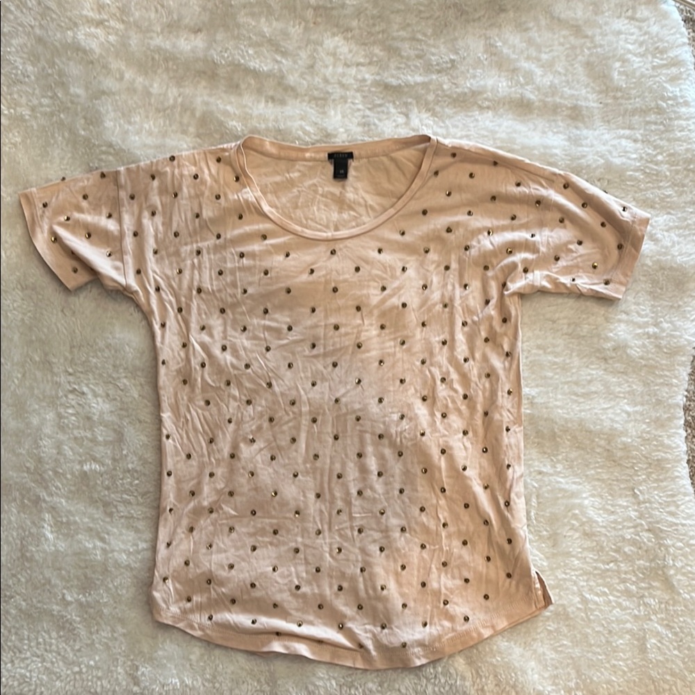 J CREW Polka SEQUIN Dot Short Sleeve Top